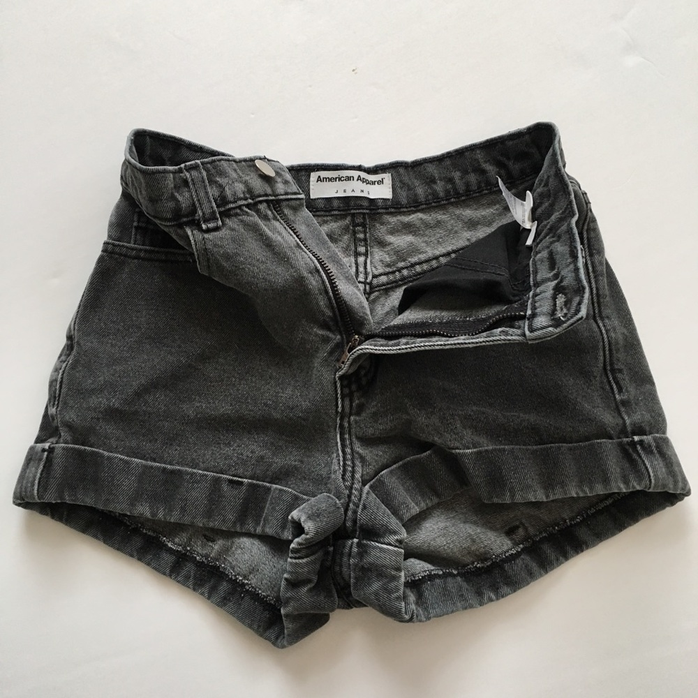 American Apparel l High Waisted Jean Shorts